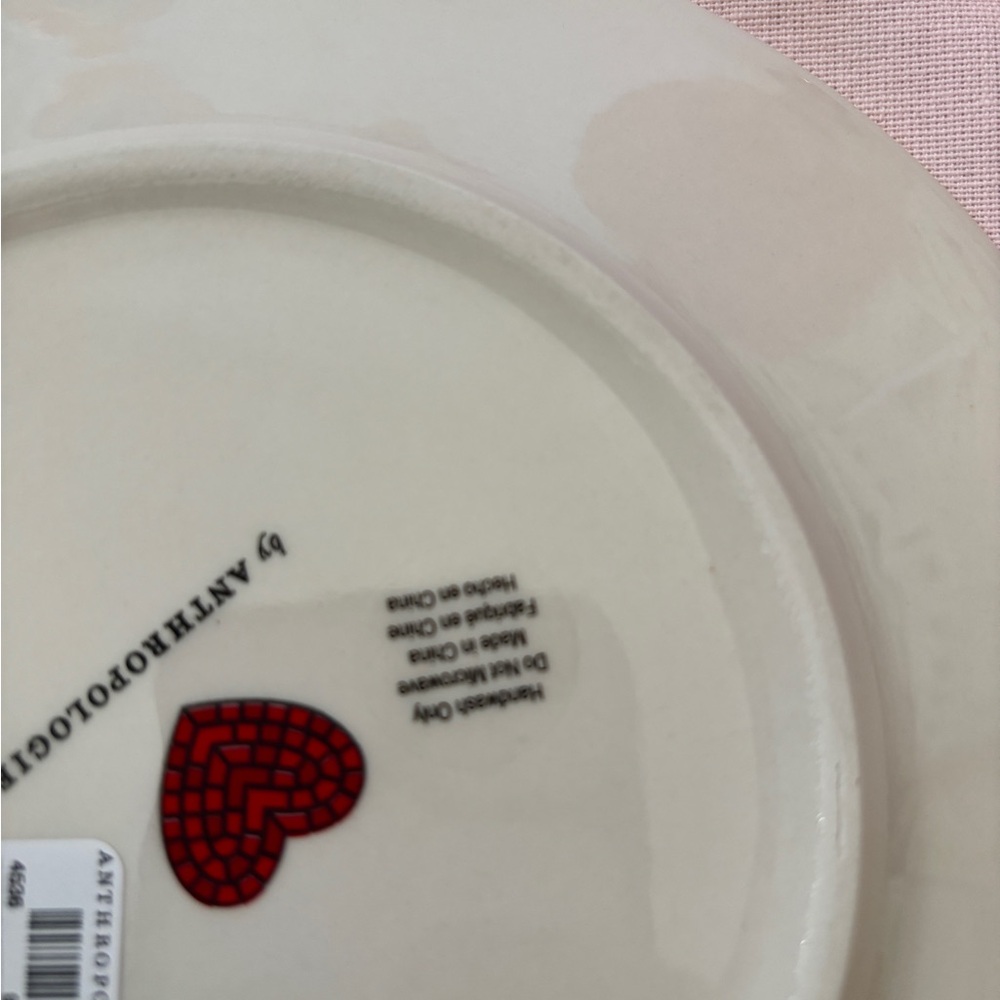 Anthropologie Bistro Tile Stoneware Dessert Plate: Valentine's Edition Set of 4 - Picture 7 of 14